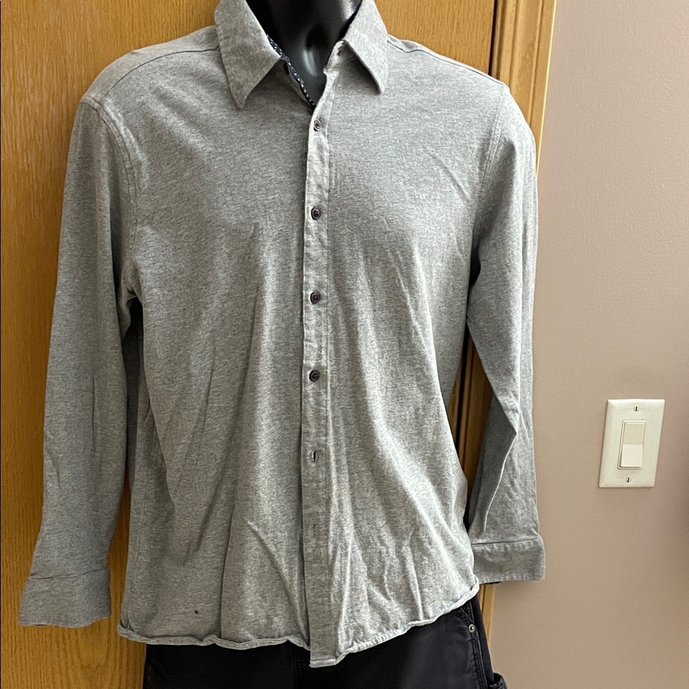 Report Collection Gray Casual Button-Down Shirt